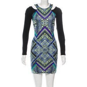Matthew Williamson Abstract Long Sleeve Mini Dress